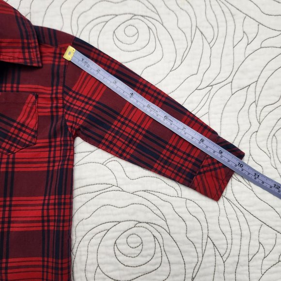 FREE W/ BUNDLE [12M] Red Plaid Mick Mack Button Up - Picture 4 of 6